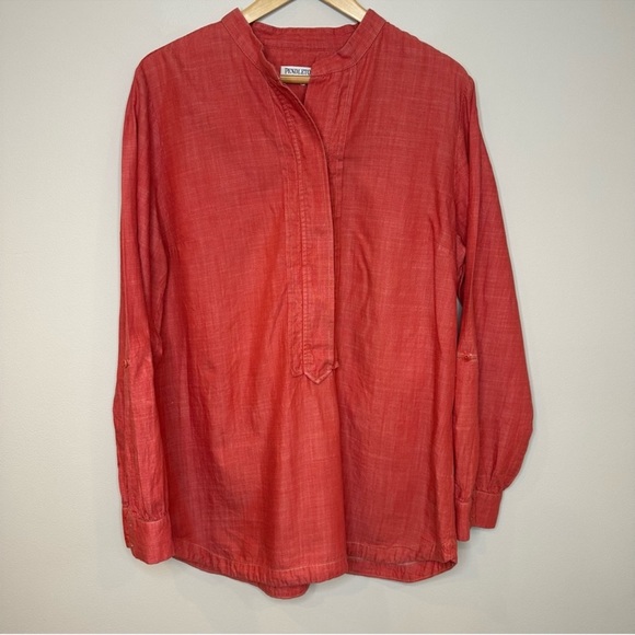 Pendleton Long Sleeve Tunic in Coral - Picture 2 of 4